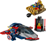 Minifiguras LEGO Marvel 76319: Capitán América con escudo y Thanos con casco, piedra cósmica y accesorios de batalla incluidos
