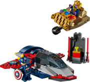 Minifiguras LEGO Marvel 76319: Capitán América con escudo y Thanos con casco, piedra cósmica y accesorios de batalla incluidos
