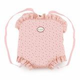 Mochila portabebé Olivia La Nina rosa pastel con flores para muñecas 30-46cm
