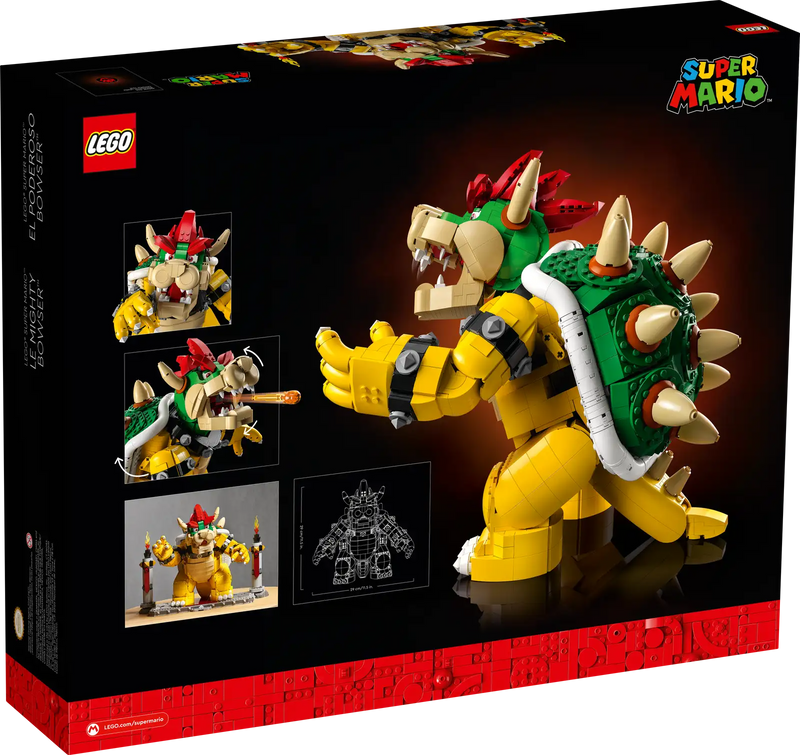 Modelo LEGO Bowser 71411 rey de los Koopas con torres derribables bloque POW y sistema de articulación completo
