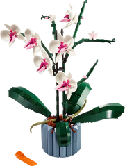 Modelo LEGO de orquídea en maceta, ideal para regalar