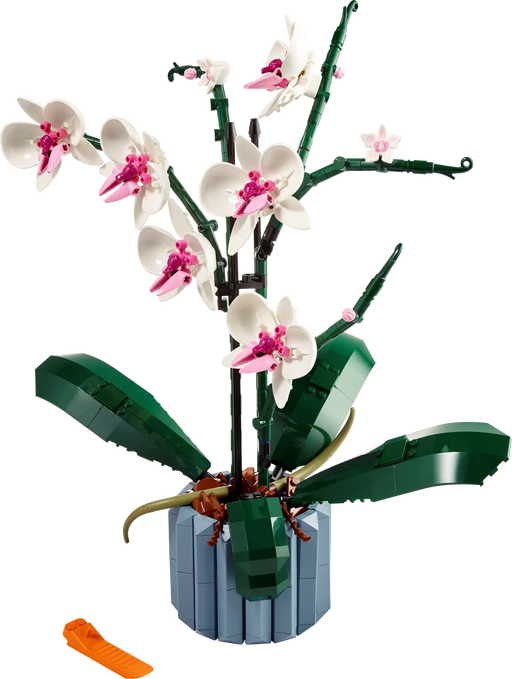 Modelo LEGO de orquídea en maceta, ideal para regalar