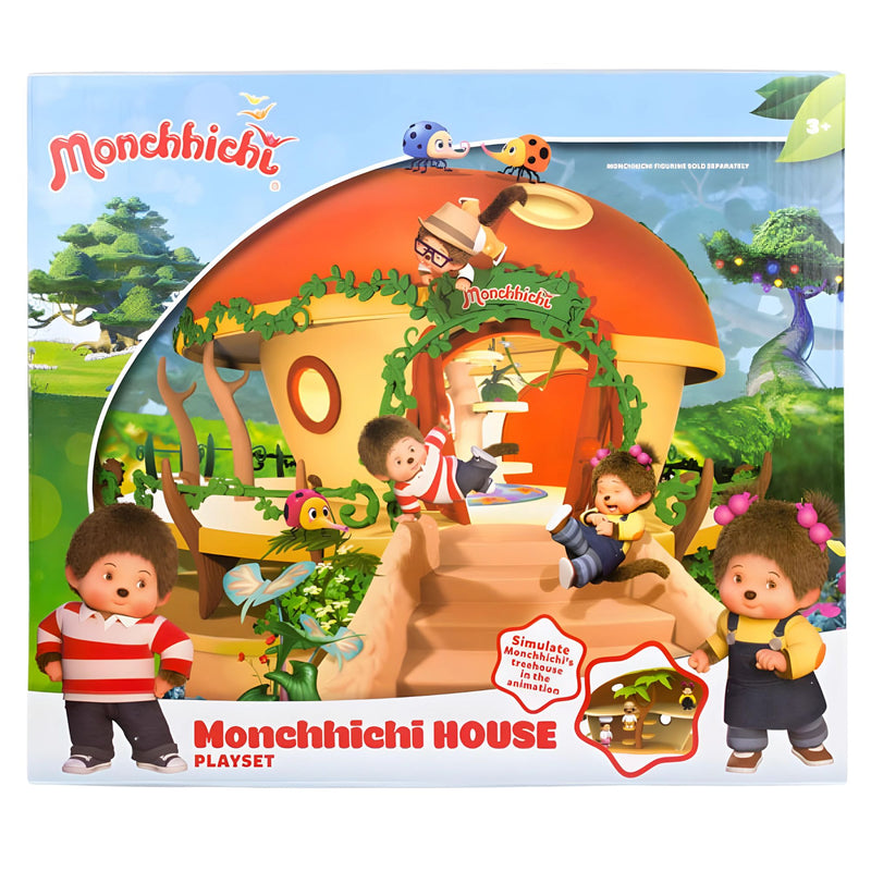 Monchhichi Playset Casa con interior detallado y espacio exterior decorativo