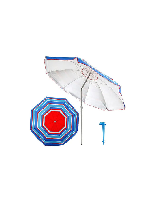 Monty Windproof Umbrella Fiber Rods Steel Mast 200 cm Striped (701525)