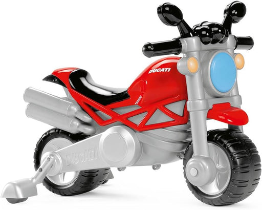 Moto Ducati Monster de Chicco correpasillos roja con ruedines laterales desmontables, claxon funcional y rugido motor Ducati para niños desde 18 meses
