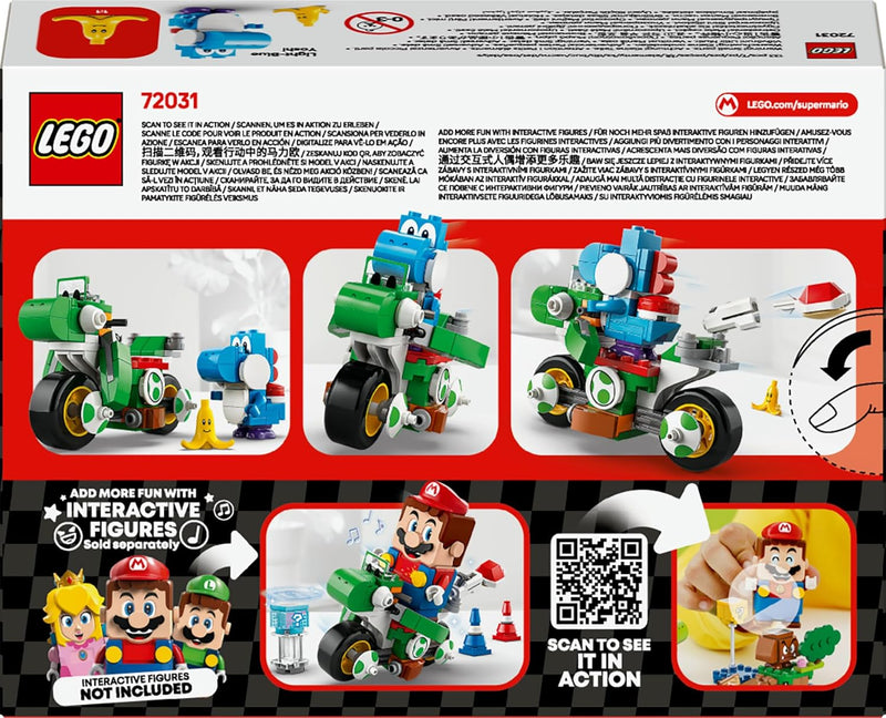 Moto Yoshi LEGO 72031 construible de 9 cm con Yoshi Azul Claro, compatible con figuras interactivas Mario Luigi Peach, juego Mario Kart
