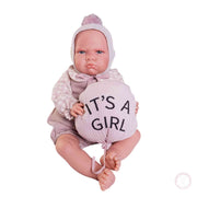 Muñeca Berta Reborn con globo peluche y pelele

