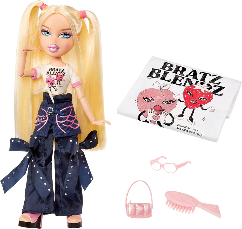 Muñeca Bratz Stylin Cloe cabello rubio coletas tacones plataforma gafas sol
