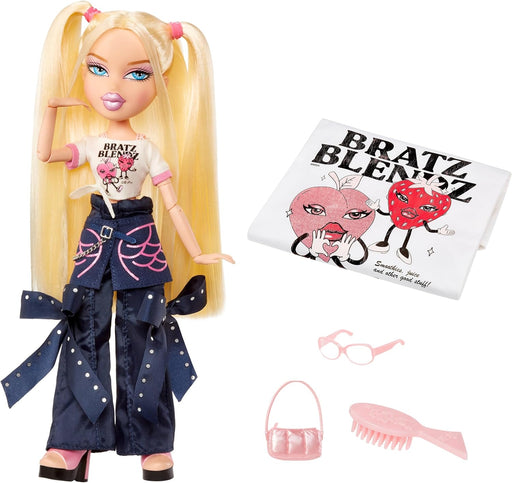 Muñeca Bratz Stylin Cloe cabello rubio coletas tacones plataforma gafas sol

