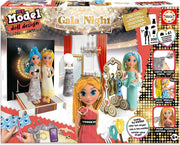 Muñeca MY MODEL.DOLL GALA NOCHE de Educa con elegante vestido largo de gala brillante, cabello peinable y accesorios de moda intercambiables para niñas
