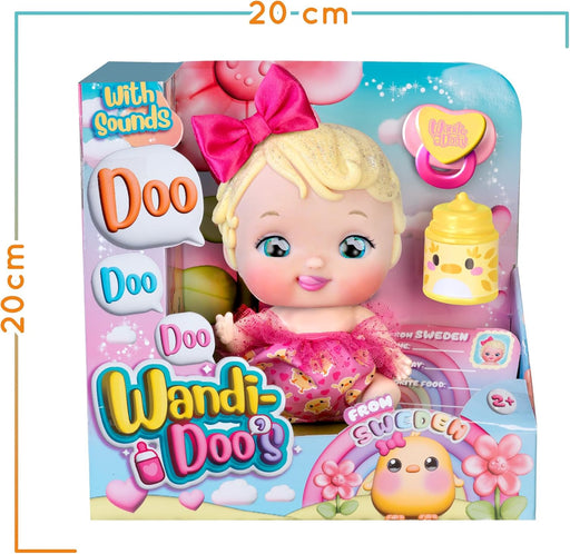 Muñeca Wandi-Doo Caucasian FAMOSA ideal para abrazar y jugar, acabado suave y expresión dulce
