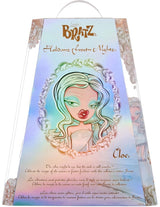 Muñeca de coleccionista Bratz Holidayz con maquillaje artístico invernal, cabello estilizado y conjunto completo de accesorios temáticos
