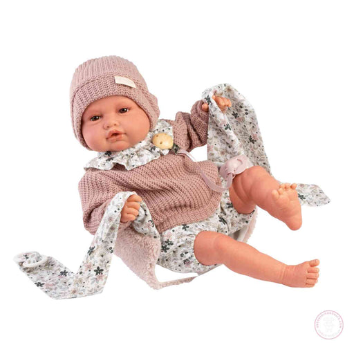Muñeca realista de 50 cm con gorro y chupete
