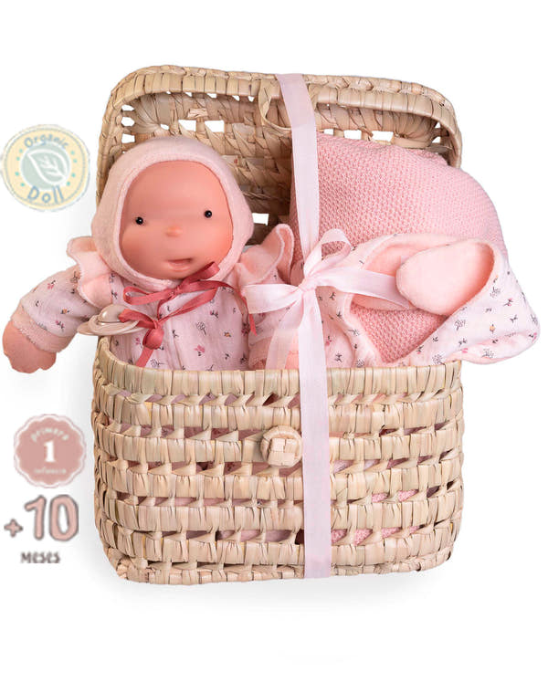 Muñecas Antonio Juan - Canastilla con Ariel para los papis y el bebé. Organic doll (86326)