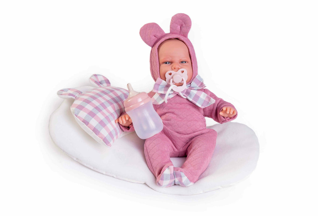 Antonio Juan Newborn Dolls Baby Carla little words little ears with cradle cushion (70355)
