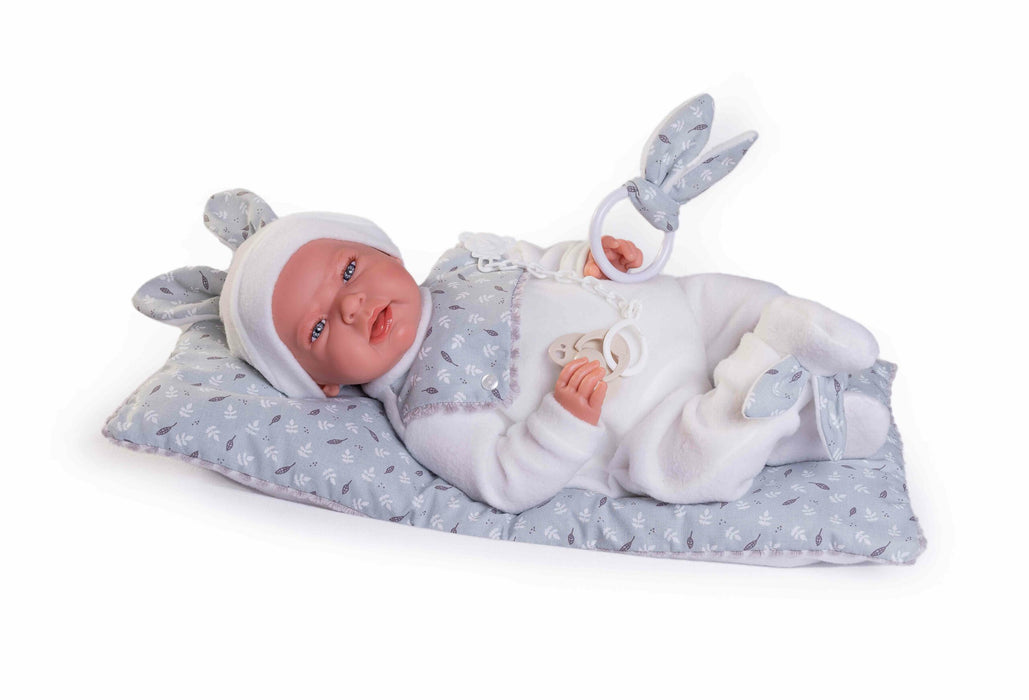 Antonio Juan Newborn Leo Bunny Dolls with Bed Cushion (33356)