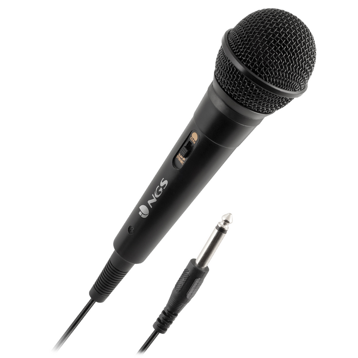 NGS Singer Fire Microphone, 3 meter Cable, 80Hz - 12kHz, -73 dB, 6.3mm (61103)