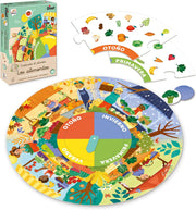 Niños jugando con Yo Aprendo Alimentos de Proximidad aprendiendo a identificar productos locales de temporada y entendiendo la importancia del consumo responsable y sostenible
