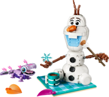 Olaf LEGO construible blanco con brazos móviles nariz zanahoria y accesorios

