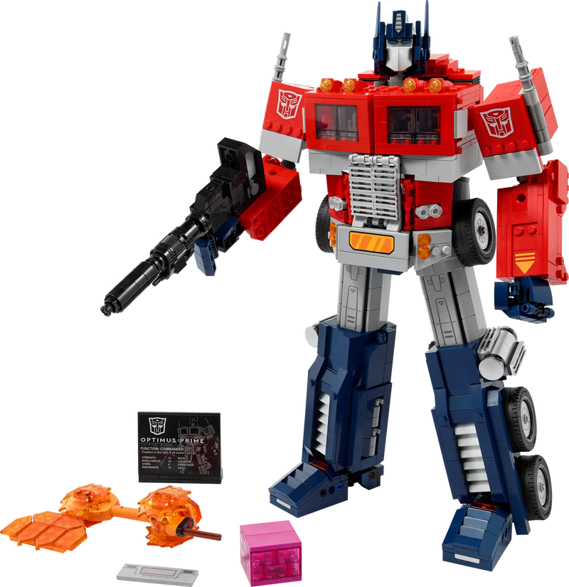 Optimus Prime de LEGO en modo robot transformable
