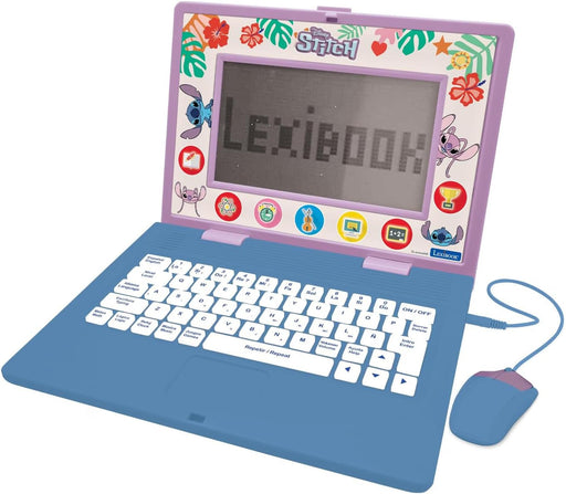 Ordenador infantil Lexibook con personaje Stitch de Disney - Teclado completo y ratón para aprender español e inglés
