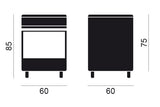 Medidas de la cocina Vitrokitchen PF6060I: 60 cm de ancho, 60 de fondo y 85 de alto