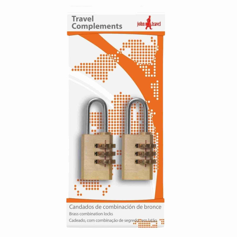 Pack 2 candados de combinación John Travel
