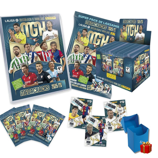 Pack Exclusivo Megacracks 2025/26 con megapack de inicio, caja de 50 sobres adicionales y deckbox de regalo para coleccionistas profesionales
