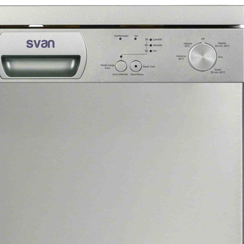 Svan Lavavajillas 60 cm Inox 12 Cubiertos (SJ12600EX) – Eficiencia y Comodidad para tu Cocina