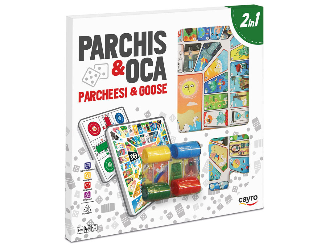 Tablero Parchís-oca Madera con Accesorios 40x40 cm Cayro