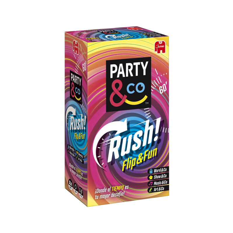 Party & Co Rush - Caja del juego de mesa Diset con diseño colorido
