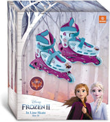 Patines en línea Frozen Mondo 28314 con ilustraciones de Elsa y Anna en colores azul y rosa.