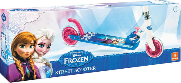 Patinete aluminio Frozen Mondo plegable con diseño de Anna y Elsa, manillar ajustable 72-76.5cm, ruedas PVC 120mm, rodamientos ABEC-5, freno trasero, soporta 50kg
