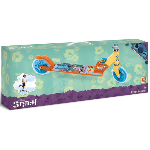 Patinete de aluminio 2 ruedas Stitch Mondo 28737 con ilustraciones vibrantes del personaje