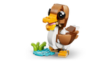 Pato LEGO Creator con cabeza móvil y estanque con vegetación