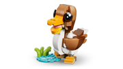 Pato LEGO Creator con cabeza móvil y estanque con vegetación