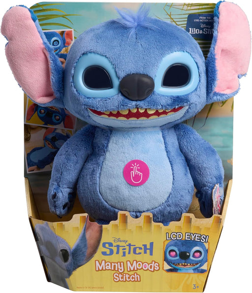 Peluche interactivo Stitch Many Moods de JUST PLAY con múltiples expresiones y sonidos del personaje de Disney Lilo & Stitch
