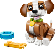 Perro LEGO Creator articulado con collar, hueso y cuenco de agua