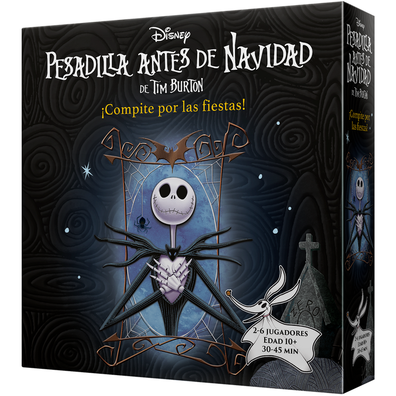 Pesadilla antes Navidad juego mesa Tim Burton Disney Asmodee caja frontal Jack Skellington Sally Halloween Town
