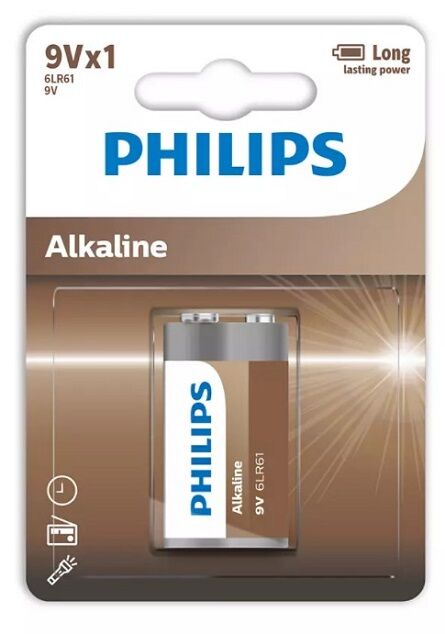 Philips Alkaline Battery 9V Eco Range (6LR61A1B)