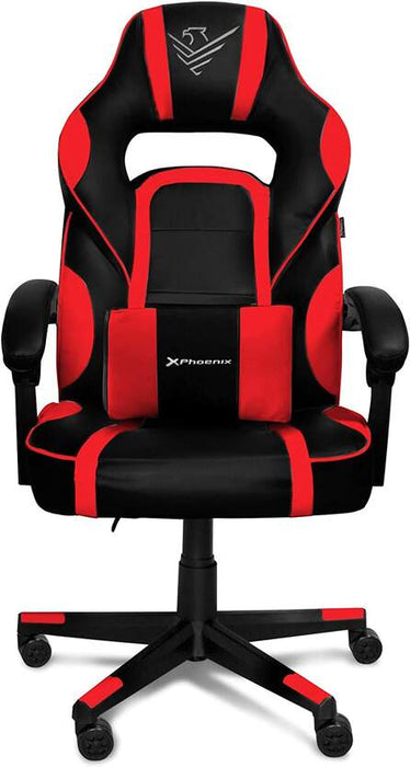 Phoenix Trophy Silla Gaming Cuero Roja/Negro Reclinable 15º Cojín Lumbar (23288)