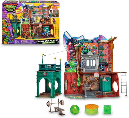 Playset guarida Tortugas Ninja TMNT con slime verde túnel metro modular película Caos Mutante
