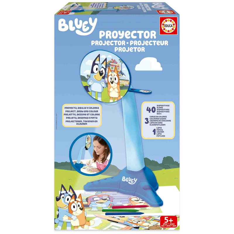 Educa Proyector Bluey con discos de imágenes para calcar y colorear.
