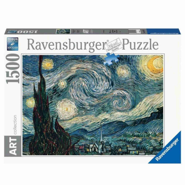 Puzzle Ravensburger 1500 piezas La Noche Estrellada Van Gogh azules nocturnos