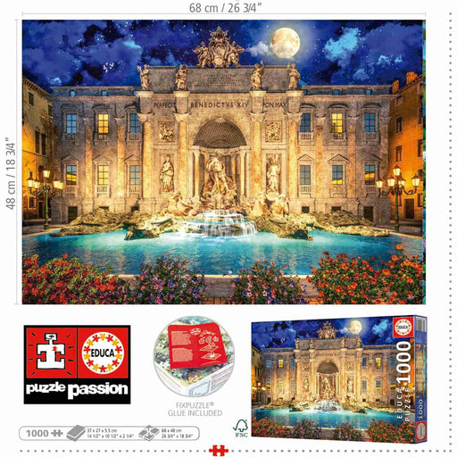 Puzzle Educa Borrás Fontana di Trevi montado
