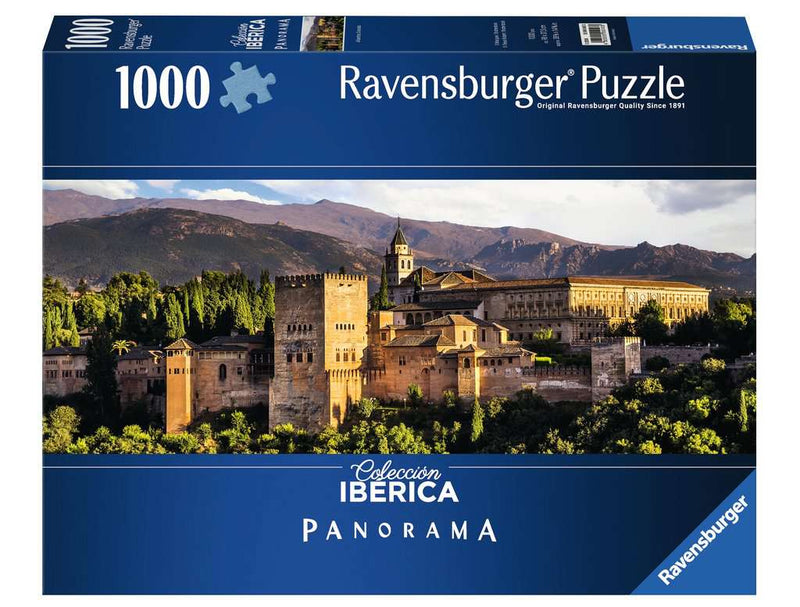 Puzzle Ravensburger 1000 piezas panorama Alhambra Granada con caja premium y piezas de cartón extra grueso
