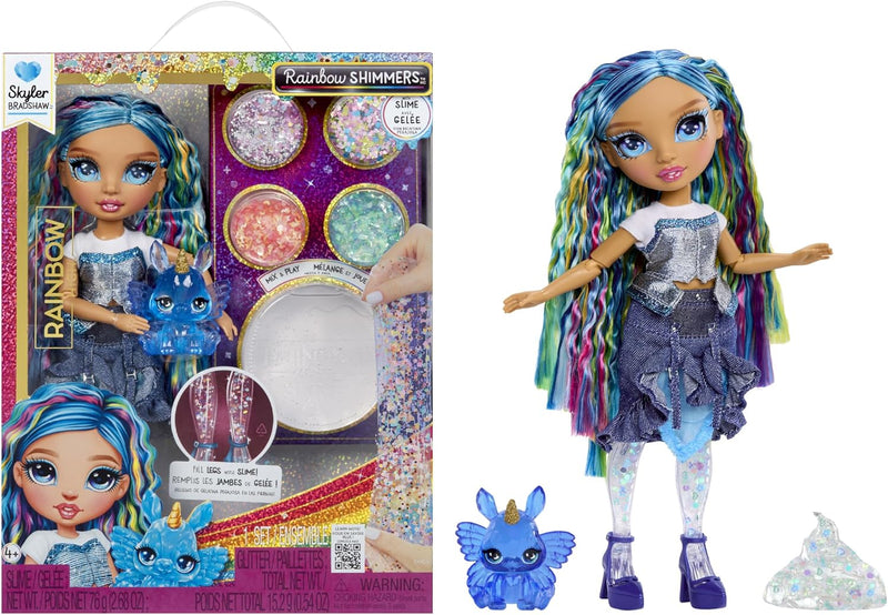 Rainbow High R Shimmers Skyler con slime - Muñeca articulada MGA Entertainment con outfit brillante y accesorios fashion para niñas
