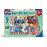 Set Ravensburger 3 puzzles 49 piezas cada uno Disney Stitch para niños desde 5 años