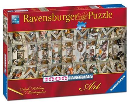 Puzzle Ravensburger 1000 piezas panorama Capilla Sixtina Miguel Ángel formato alargado