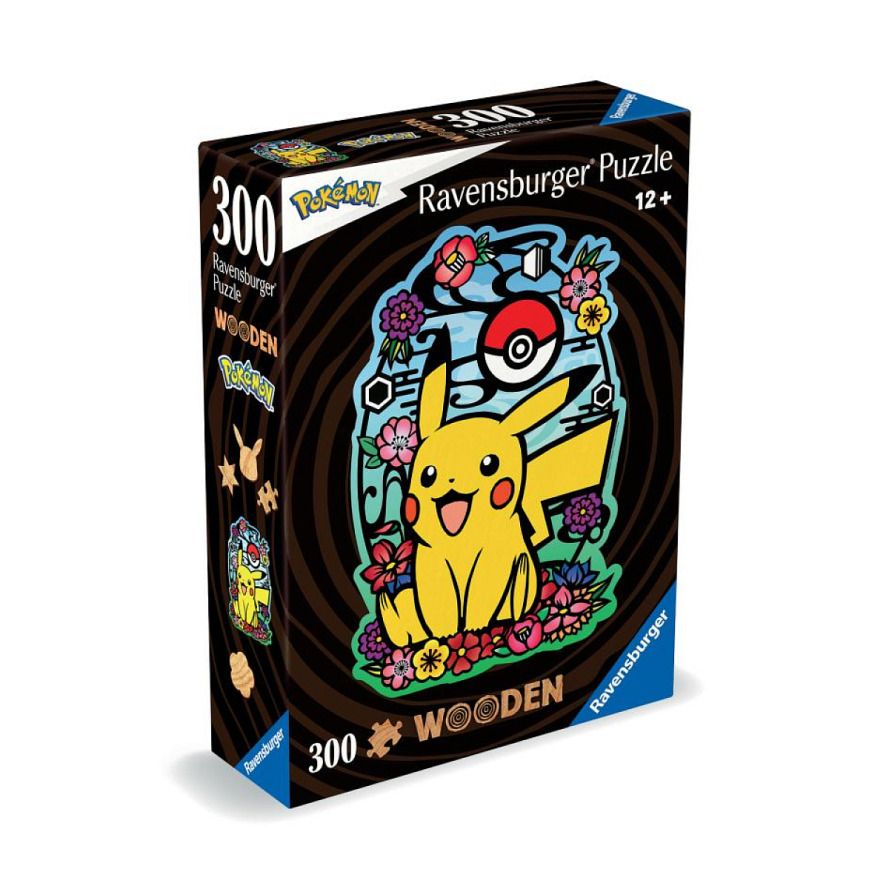 Puzzle Ravensburger 300 piezas Pokémon Pikachu con piezas grandes de madera en caja oficial